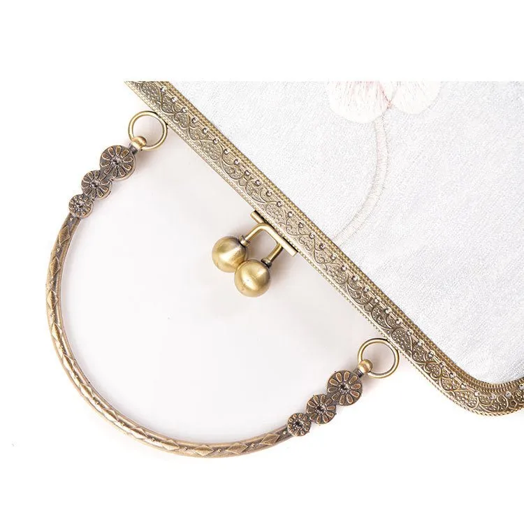 Elegant Flower Embroidered Wedding Clutch Purse