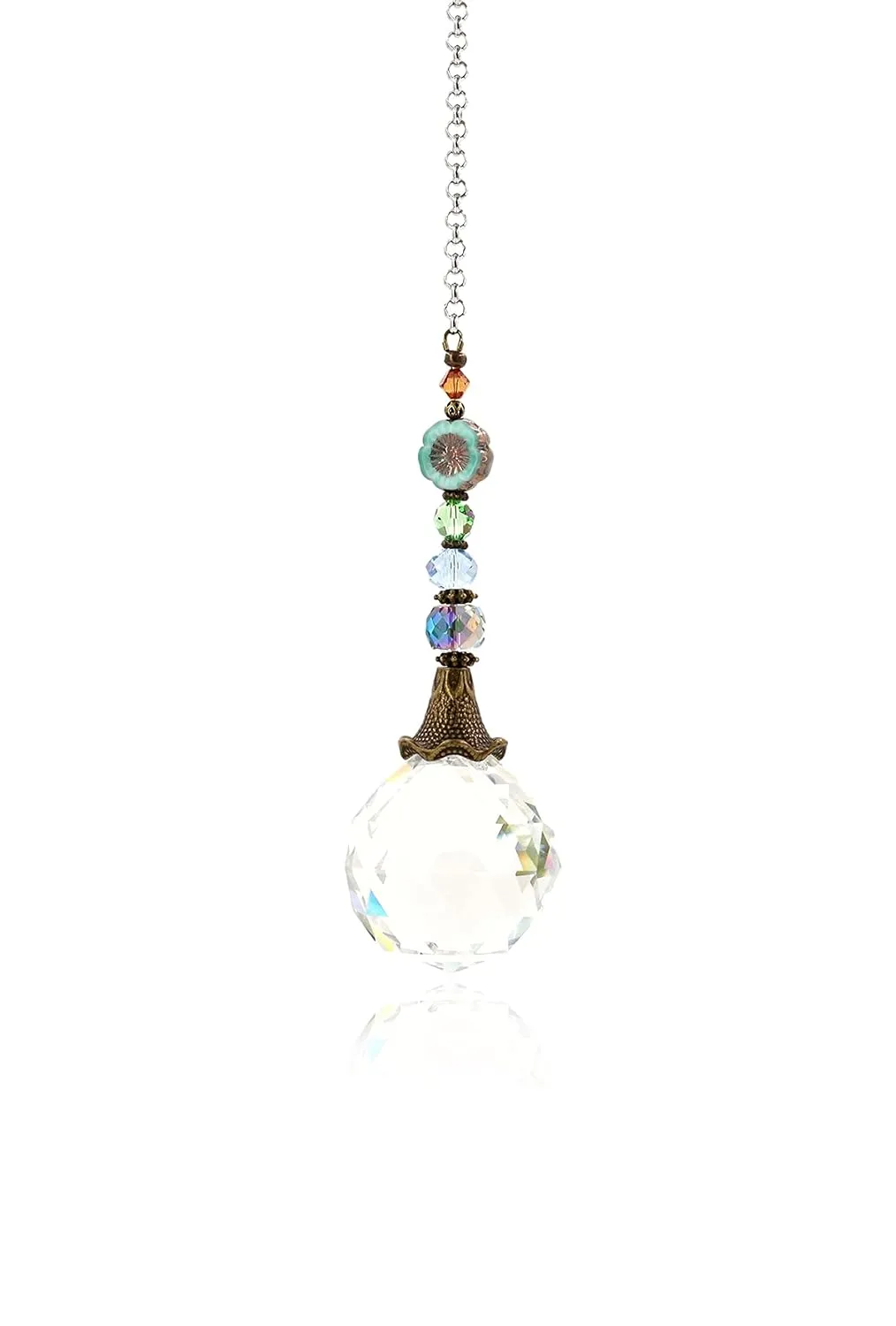 Elegant Handmade Crystal SunCatcher (40mm) Crystal Hanging for Windows, Garden, Gift, Family, Friends, Mom, Aunt, Grandma (Qty of 1, Length: 18 inches) | 2 Dirty Birds Boutique