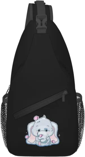Elephant Crossbody Bags For Women Men Chest Backpack Gym Shoulder Bag Travel Outdoor Sports Casual Crossbody Bags