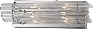 ELK Lighting WS702-0-15 Quebec 2 Light Crystal Vanity, 4.5 x 16 x 3.5", Chrome