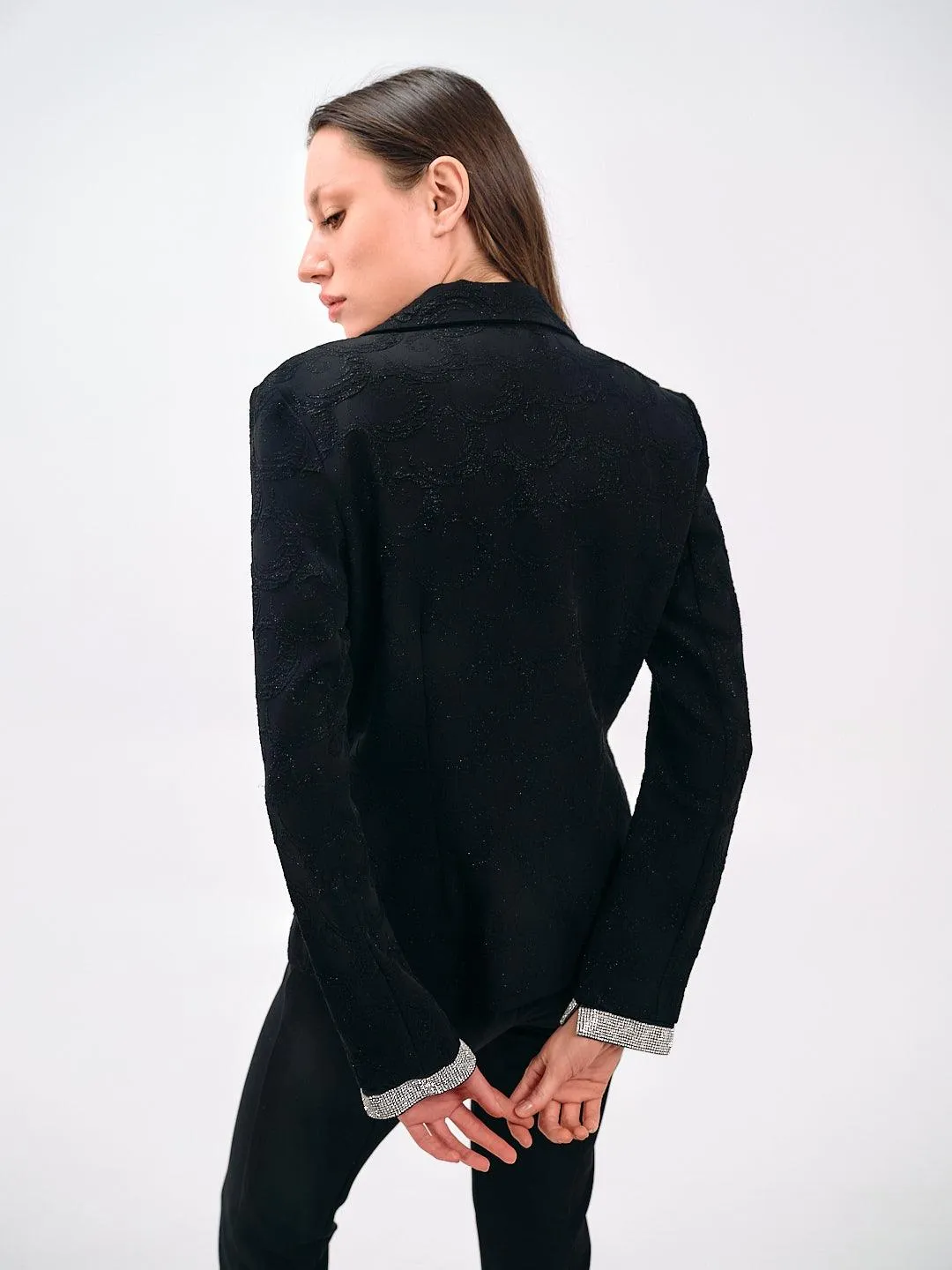 EMBROIDERED TEXTURED BLAZER