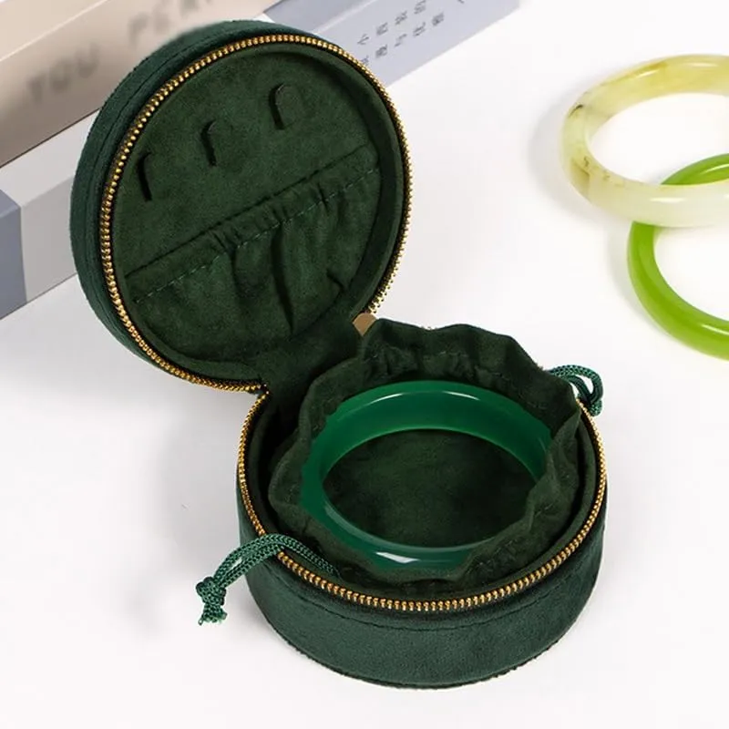 Embroidery Flannelette Portable Bracelet Box Watch Box Vintage Jewelry Box (D As shown)