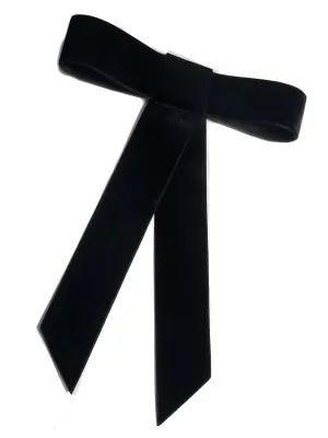 EmilyRose Couture Large Velvet Hair Bow Collection (Barrette, Black)