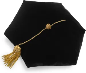 Endea Graduation Deluxe Doctoral Tam with Six Sides and Gold Bullion Academic Regalia Unisex