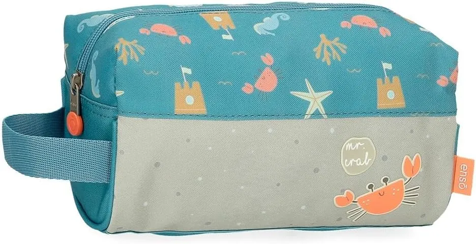 Enso Mr Crab Kinderrucksack, Schulrucksack, aus Polyester, doppelte multidirektionale Schwenkräder, mehrere Möglichkeiten, es zu benutzen., Blue, Adaptable Toiletry Bag