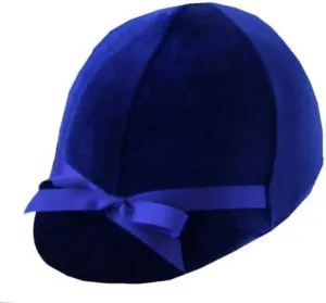 Equestrian Riding Helmet Cover - Royal Blue Velvet