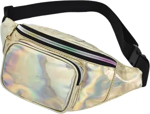 eYLun Women Fanny Pack Belt Bag Crossbody Waist Bag Bum Bag Waterproof Traveling Waist Bag Pack Gold