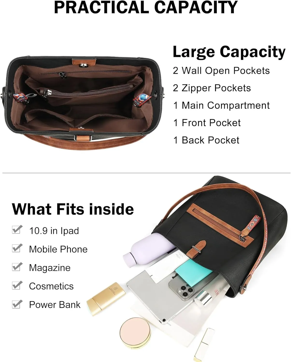 FADEON Bucket Bag for Women Purses and Handbags Designer Hobo Bags for Women Crossbody PU Leather Shoulder Bag Trendy