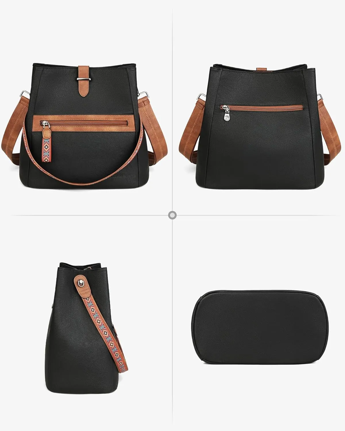 FADEON Bucket Bag for Women Purses and Handbags Designer Hobo Bags for Women Crossbody PU Leather Shoulder Bag Trendy