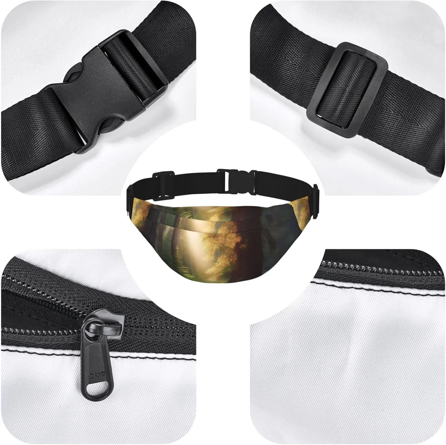 Fanny Pack for Men Women Waist Bag Adjustable Waist Pack Crossbody Belt Bag Morning Sunlight in Wilderness Bum Bag