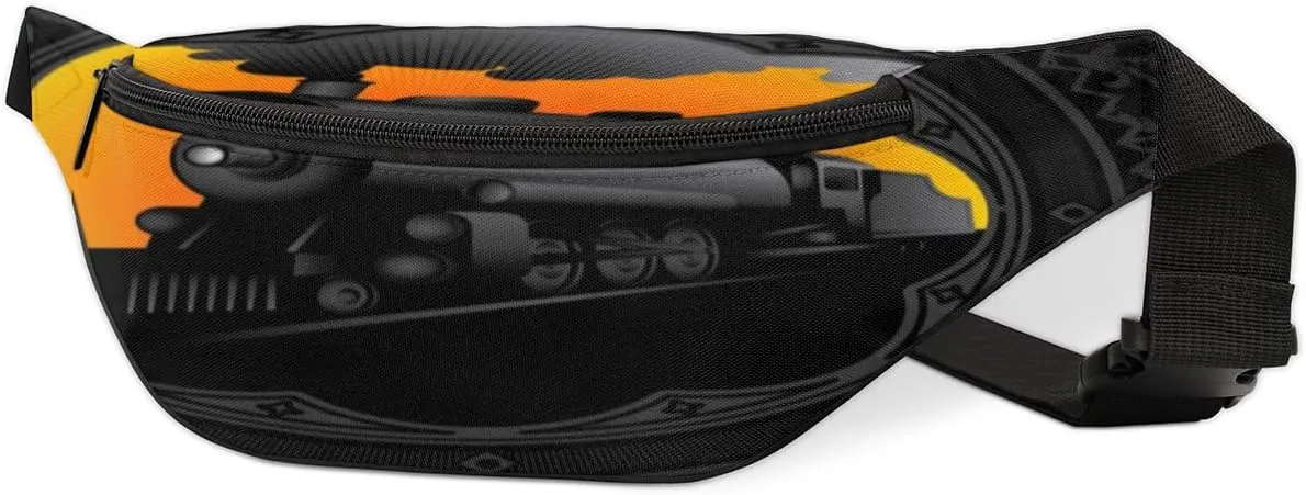 Fanny Pack for Women Men Cartoon Train Waist Pack Crossbody Bag with Adjustable Straps for Hiking Running Walking Travel Cycling