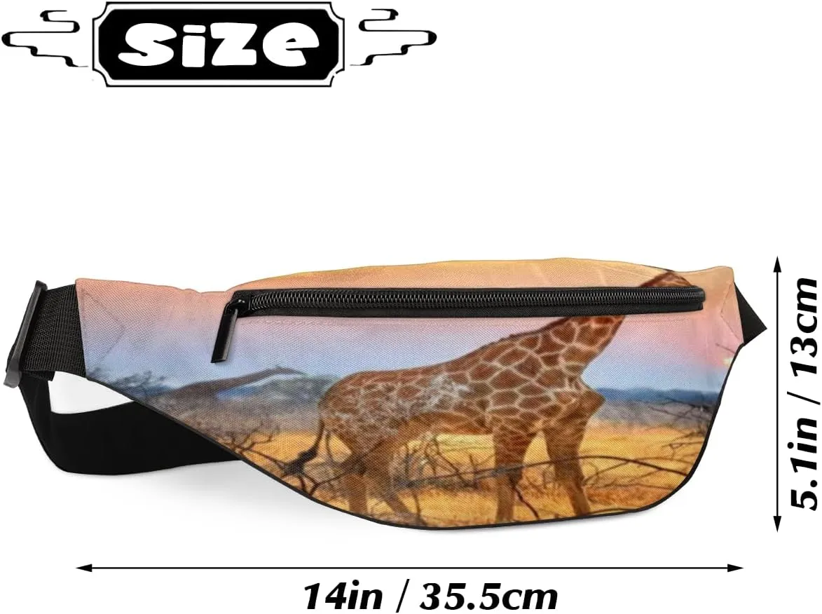 Fanny Pack for Women Men Waist Pack Animal Giraffe Crossbody Bag with Adjustable Straps for Hiking Running Walking Travel Cycling