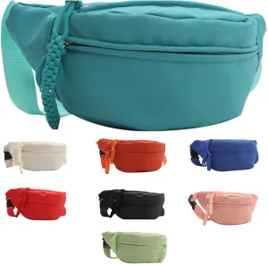 Fanny Packs for Women Men, Fashionable Waist Bags Waterproof Small Crossbody Belt Bag Bum Bag with Adjustable Strap for Outdoor Running, Hiking, Walking and Travel Black (Lake Blue)