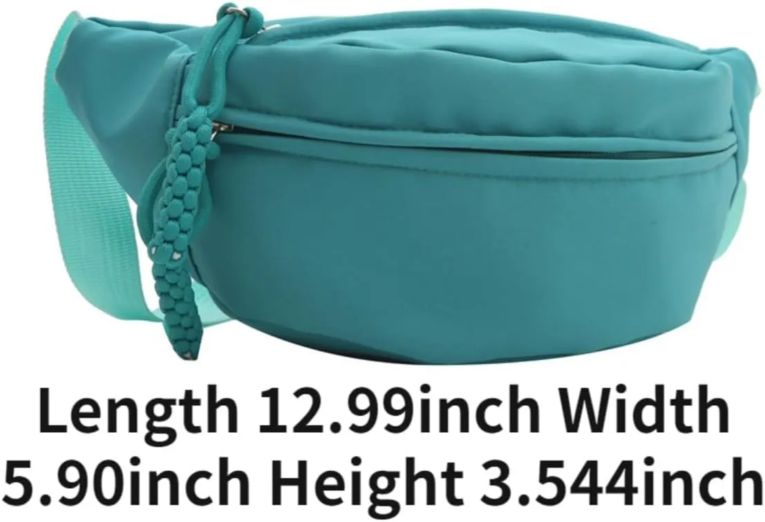 Fanny Packs for Women Men, Fashionable Waist Bags Waterproof Small Crossbody Belt Bag Bum Bag with Adjustable Strap for Outdoor Running, Hiking, Walking and Travel Black (Lake Blue)