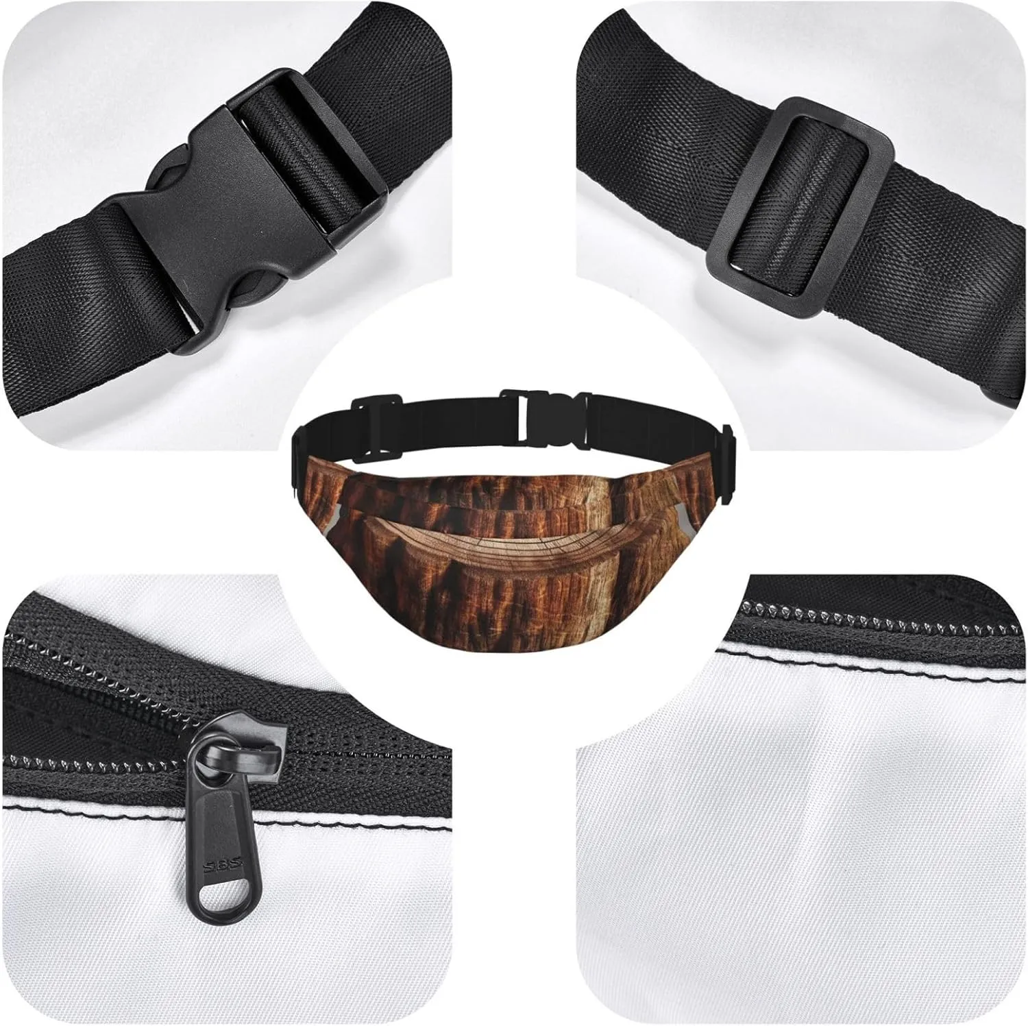 Fanny Packs For Women Men Waist Bag Waterproof Sport Belt Bag Stump Of Oak Tree Fashion Waist Pack Adjustable Crossbody Bags Zipper Bum Bag For Running Hiking Travel