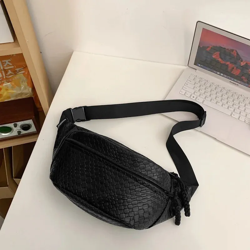 Fanny Packs Woven Pattern Cross-body Bags
