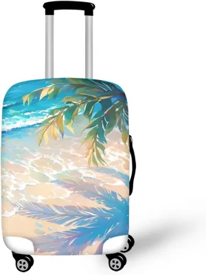 Fashion Luggage Cover, Lightweight Travel Suitcase Covers with Zippered Bottom Design Portable Protectors Easy to Carry for Long/Short-Term Travel Beach