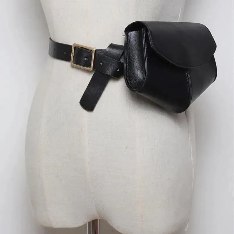 Fashionable Design Mini Adjustable Belt Waist Fanny Bag Ladies Cute Bag Women's Style Leather Pouch