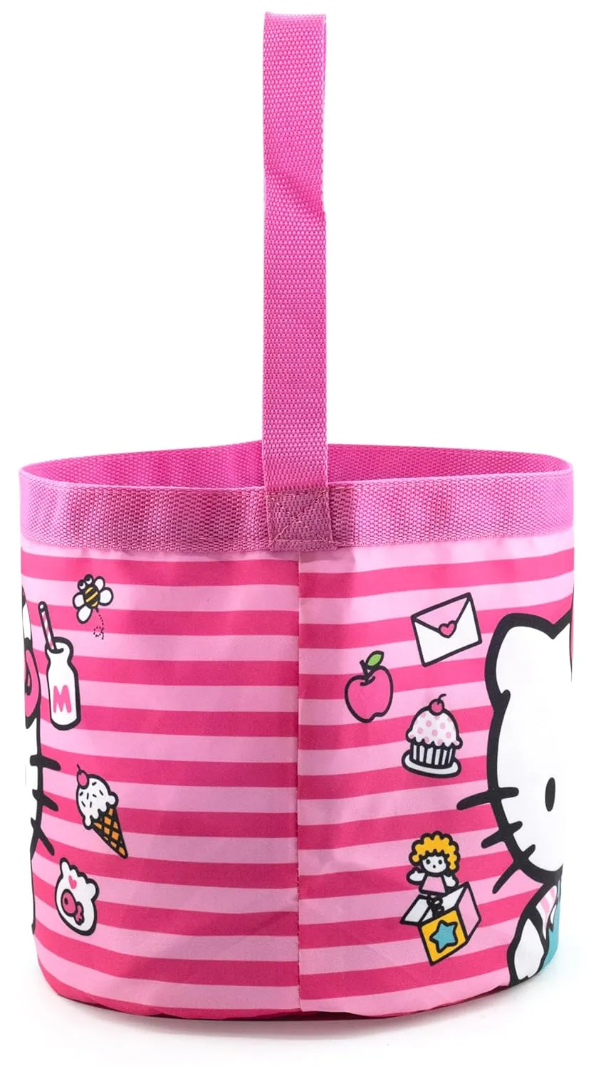 Fast Forward Sanrio Hello Kitty Easter Baskets for Kids | Hello Kitty Toy Storage Kids Easter Bag Bucket Tote Bag for Girls, Boys, Unisex | Cute Soft Gift Basket Bucket Trick or Treat Bags