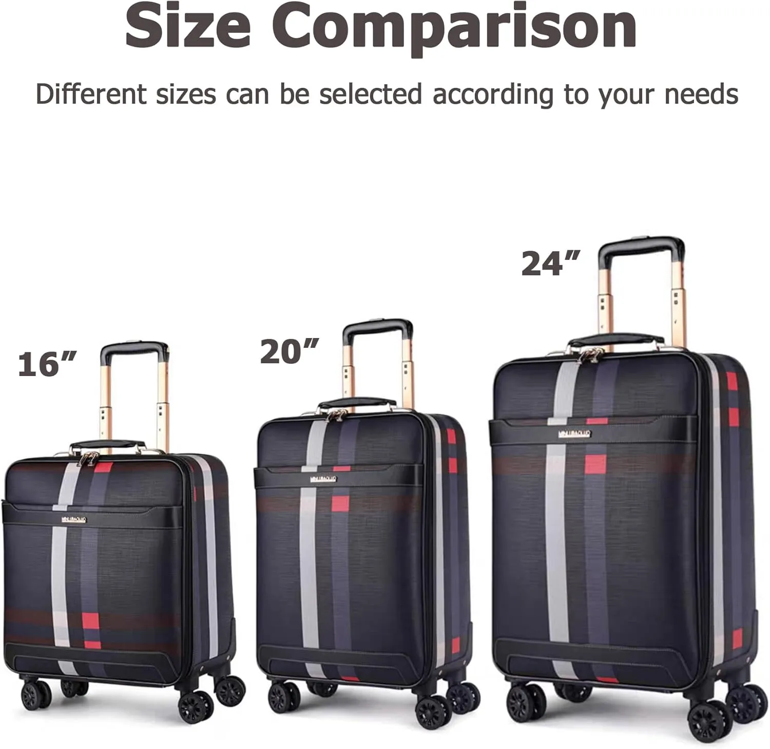 feilario 2Pcs Leather Business Spinner Wheel Luggage Waterproof Carry-On Suitcase with TSA Lock - Capacity 36-55L