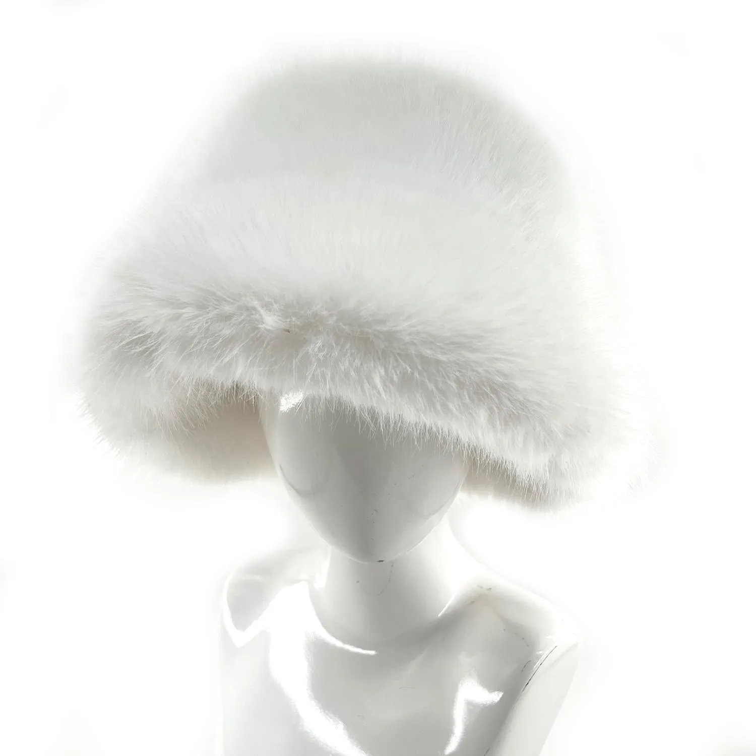 FHQHTH Fluffy Bucket Hat for Women's Winter Faux Fur Fuzzy Warm Bucket Hat