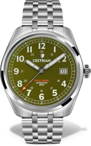 Field Series Automatic Mens Green Sunburst Dial Watch 200m CF321B0660, Green, Military