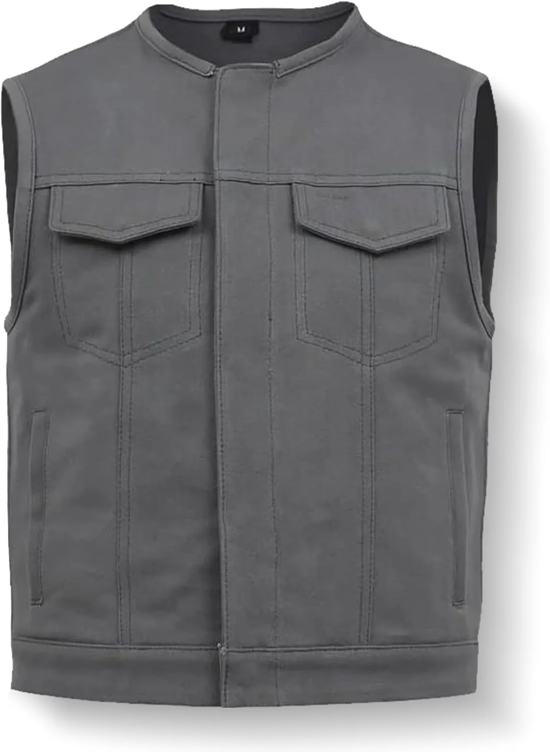 First Mfg Co - Lowside - Mens Motorcycle Biker Riding Canvas, Leather, Twill, Perforated Leather Vest
