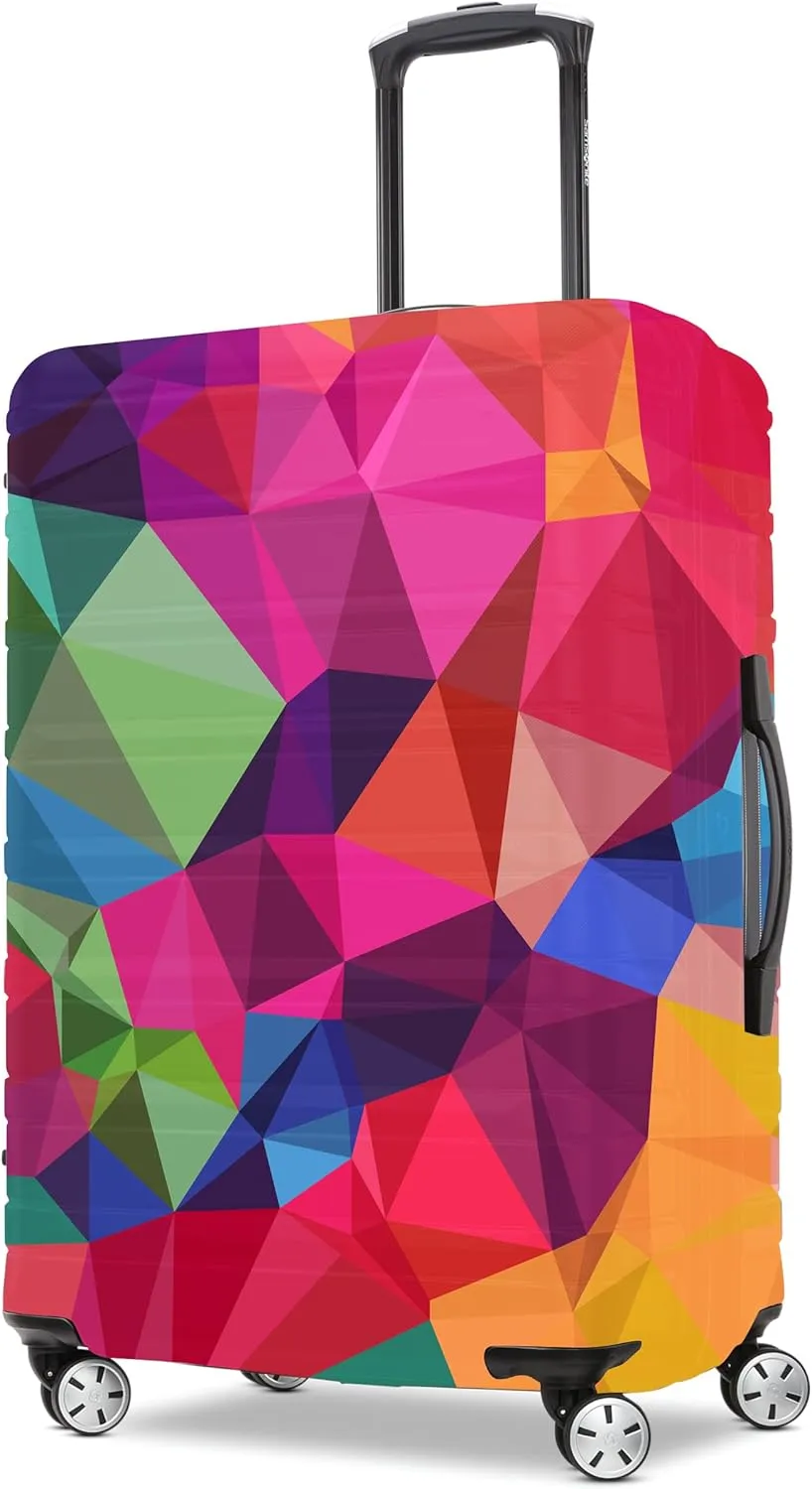 FIRST WAY Luggage Cover Protector - Anti-Scratch Suitcase Cover for Travel - Protects Against Dirt and Wear, Fits 27"-30" Luggage Geometric