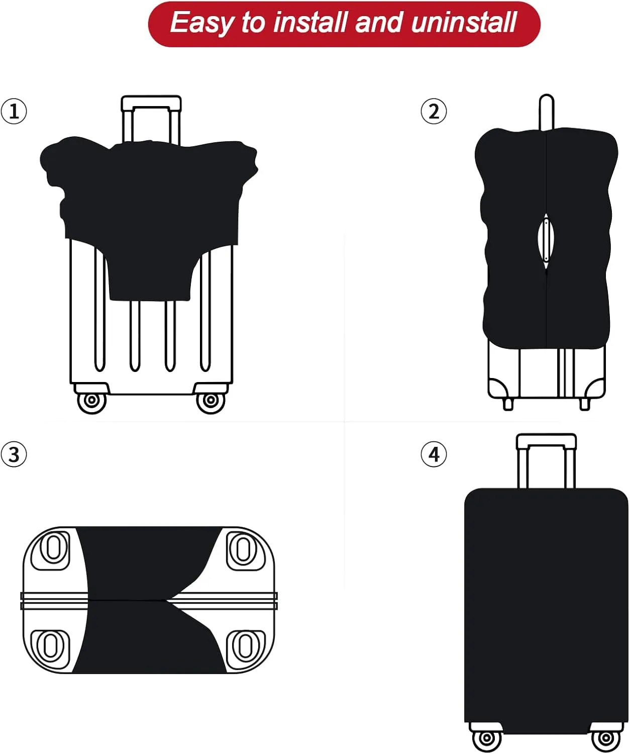 FIRST WAY Luggage Cover Protector - Anti-Scratch Suitcase Cover for Travel - Protects Against Dirt and Wear, Fits 27"-30" Luggage Geometric