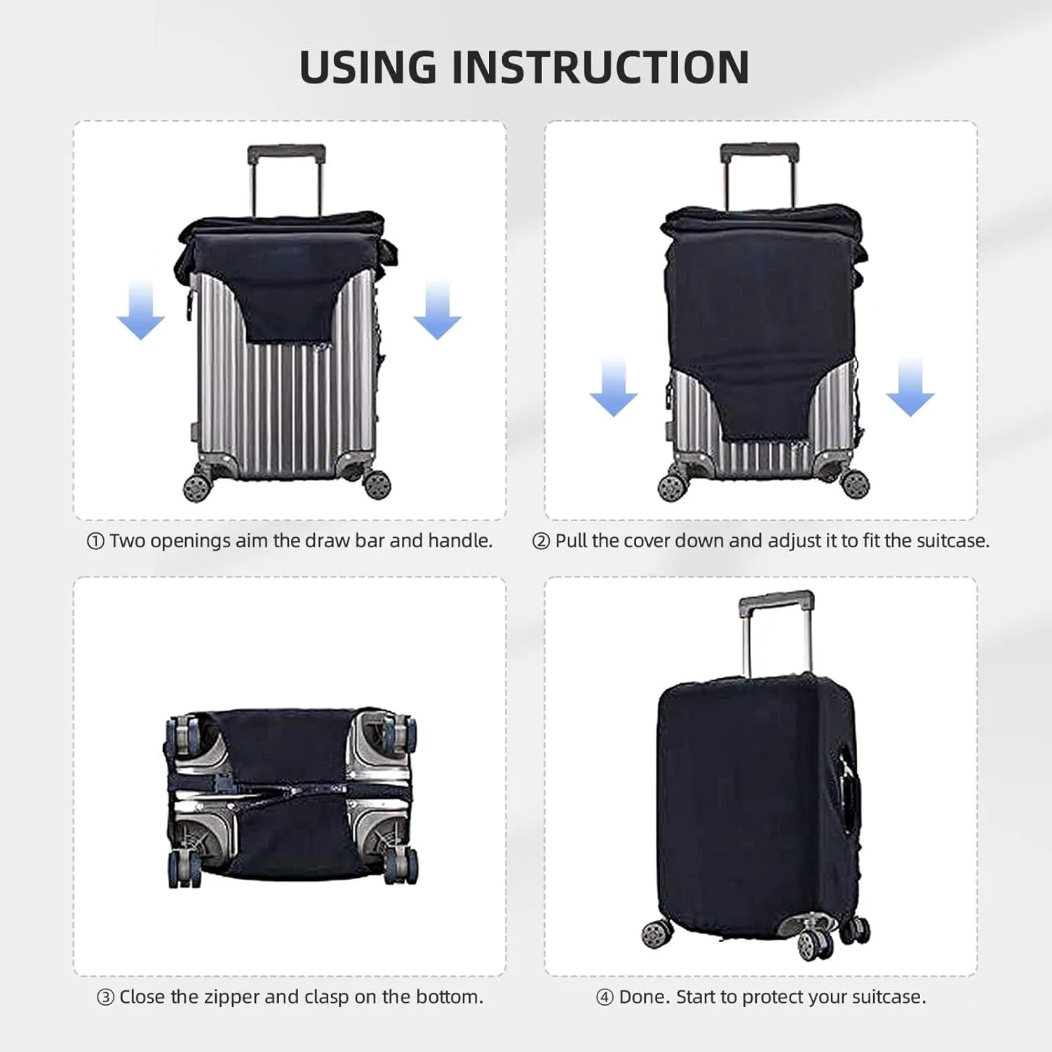 Fish Splash Luggage Cover Washable Elastic Suitcase Cover Anti-Scratch Travel Luggage Protector Covers for Kids Adult XL fits 29-32 inch Suitcase