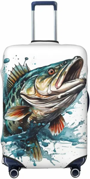 Fish Splash Luggage Cover Washable Elastic Suitcase Cover Anti-Scratch Travel Luggage Protector Covers for Kids Adult XL fits 29-32 inch Suitcase