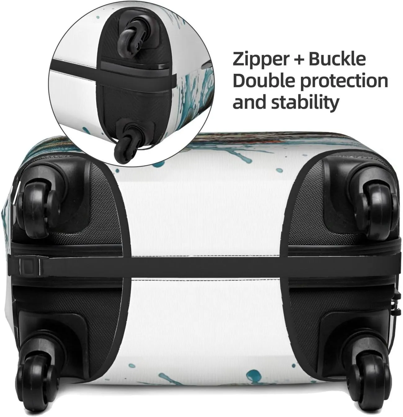 Fish Splash Luggage Cover Washable Elastic Suitcase Cover Anti-Scratch Travel Luggage Protector Covers for Kids Adult XL fits 29-32 inch Suitcase