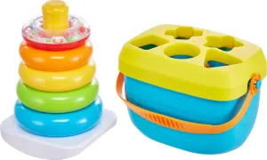 Fisher-Price Infant Toy Set, Baby’s First Blocks (10 Shapes) and Rock-a-Stack Ring Stacking Activity for Ages 6  Months​ (Amazon Exclusive)