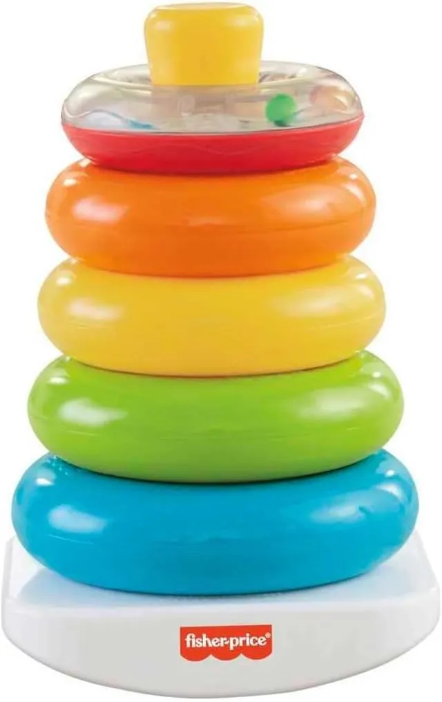 Fisher-Price Infant Toy Set, Baby’s First Blocks (10 Shapes) and Rock-a-Stack Ring Stacking Activity for Ages 6  Months​ (Amazon Exclusive)