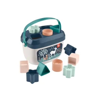 Fisher-Price Stacking Toy Baby’s First Blocks Set of 10 Shapes for Sorting Play for Infants Ages 6  Months, Navy Fawn​