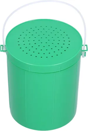 Fishing Bait Bucket, Plastic Lure Earthworms Bucket Breathable Vent Tackle Box with Handle Ventilated Storage for and Leeches
