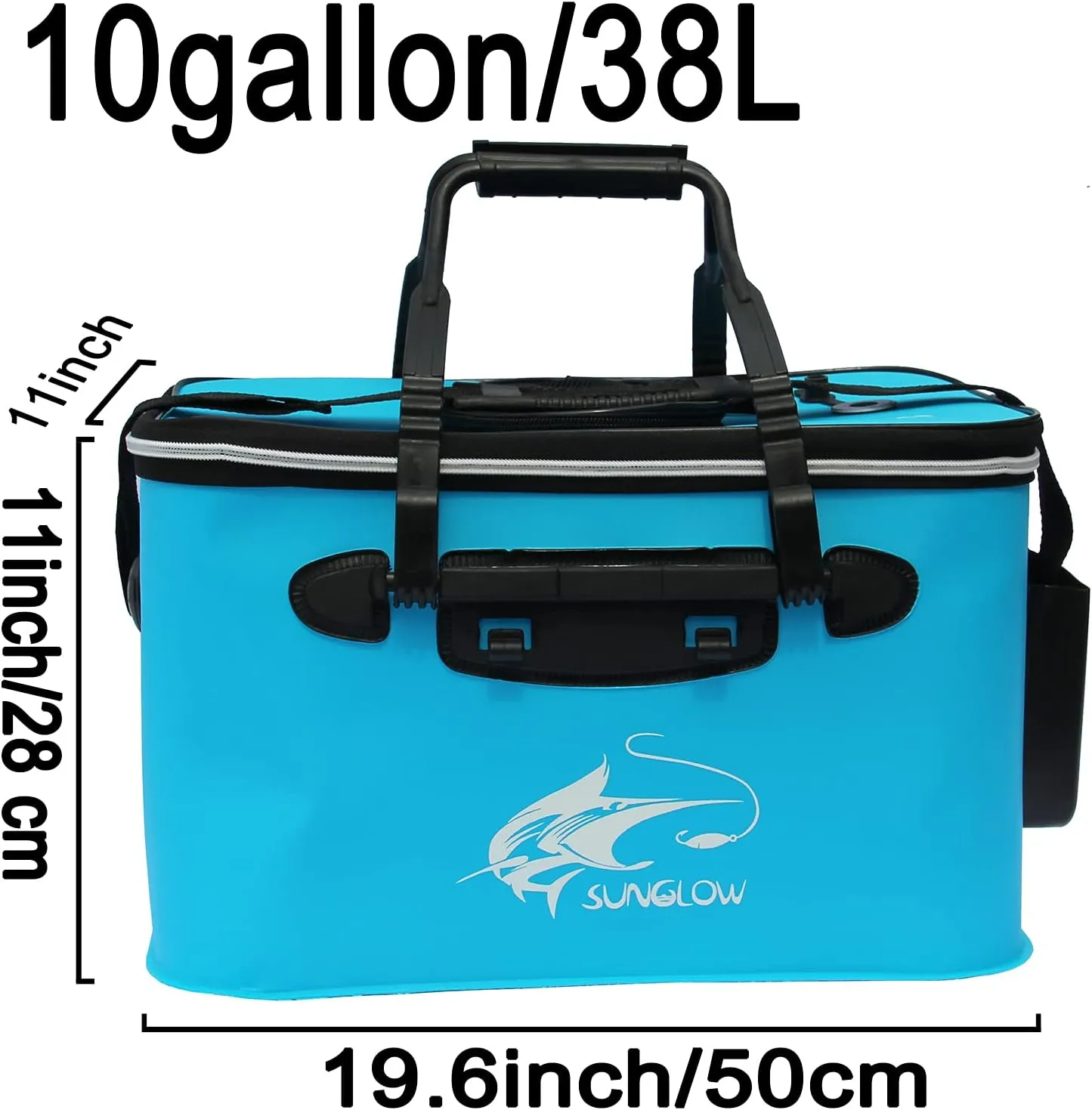 Fishing Bucket, 6Gallon/8Gallon/10Gallon Foldable Fish Bucket,Live Fish Container Multi-Functional Live Fish Bait Bucket,Outdoor Camping EVA Fishing Bag and Fish Protection Bucket