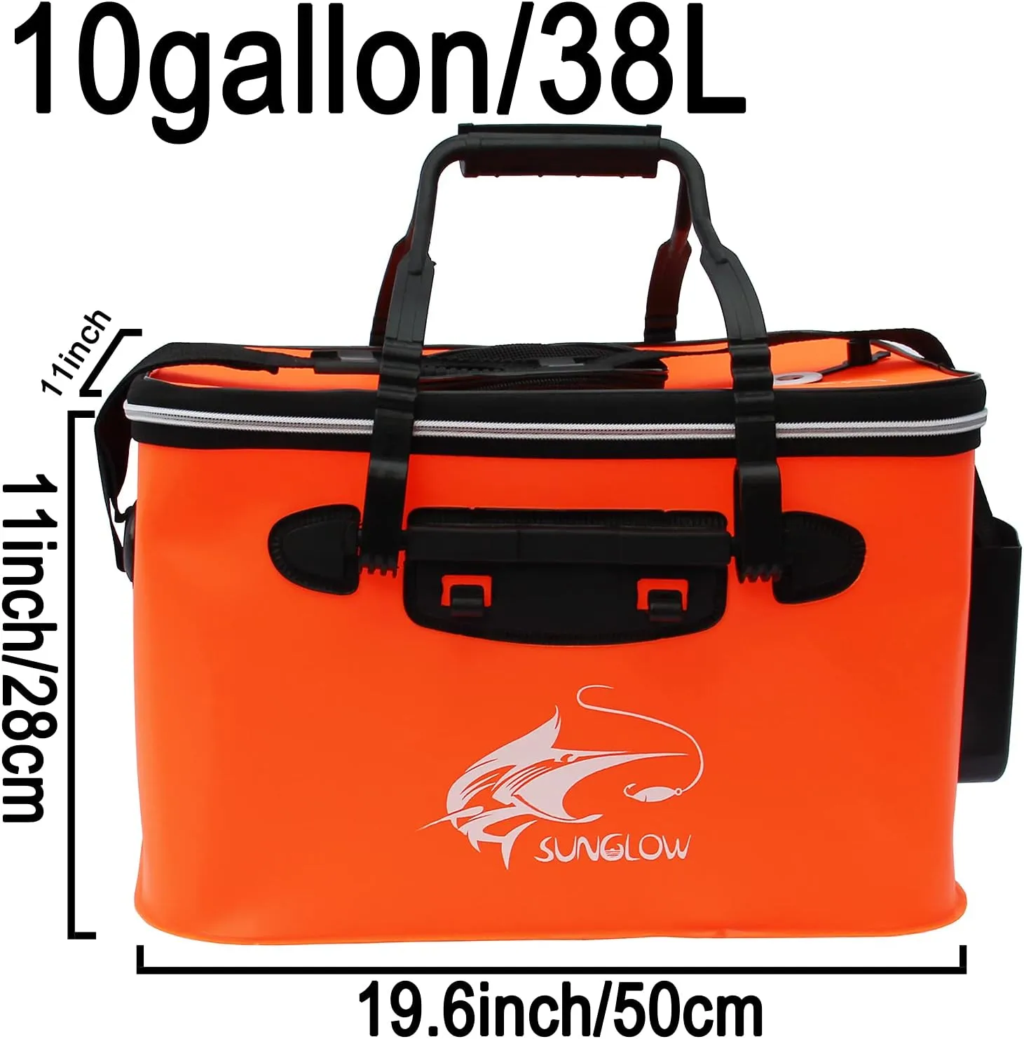 Fishing Bucket, 6Gallon/8Gallon/10Gallon Foldable Fish Bucket,Live Fish Container Multi-Functional Live Fish Bait Bucket,Outdoor Camping EVA Fishing Bag and Fish Protection Bucket