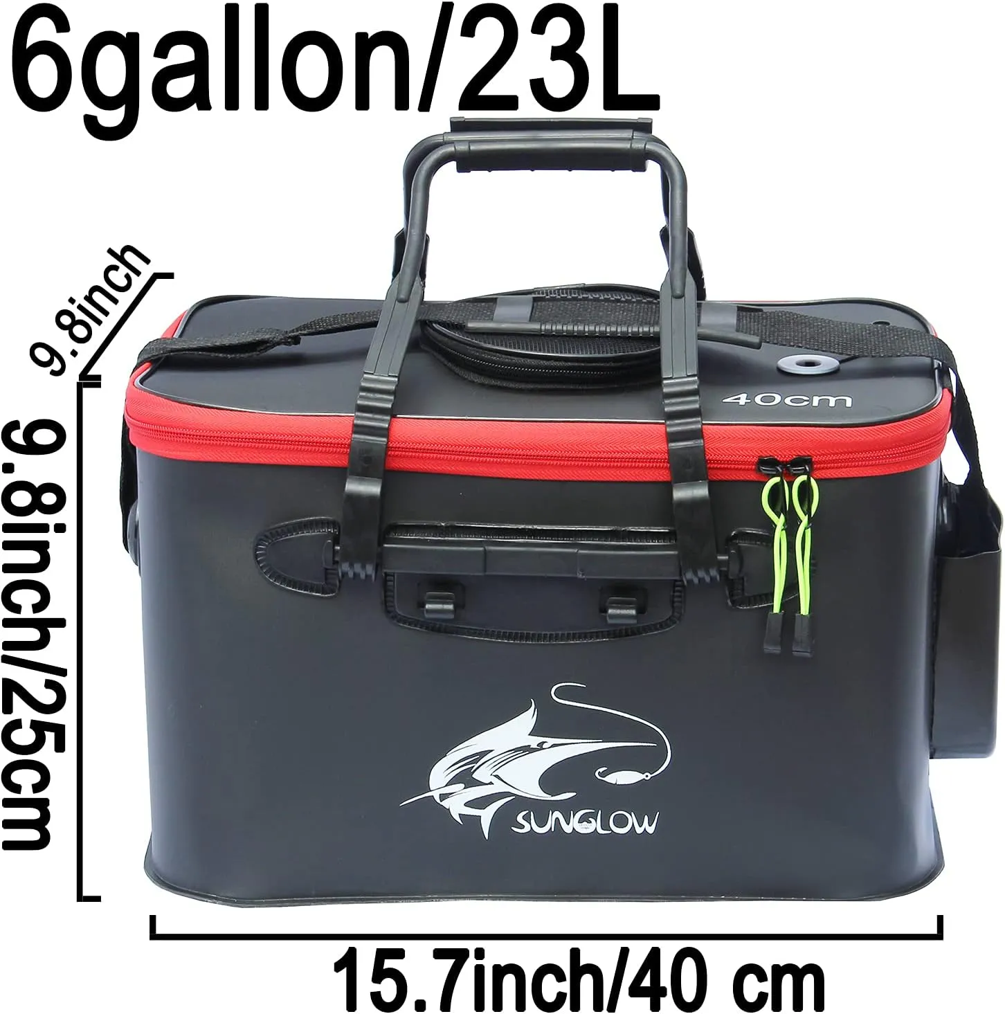 Fishing Bucket, 6Gallon/8Gallon/10Gallon Foldable Fish Bucket,Live Fish Container Multi-Functional Live Fish Bait Bucket,Outdoor Camping EVA Fishing Bag and Fish Protection Bucket