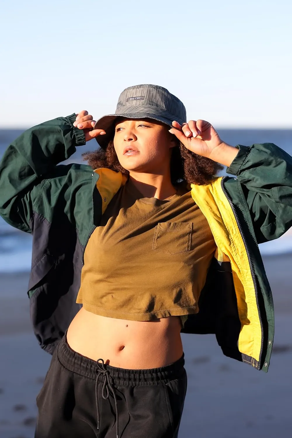 Fits Y'all Microfiber Packable Rain Pattern Bucket Hat: Stain & Water Repellent, Quick Dry, for All Genders