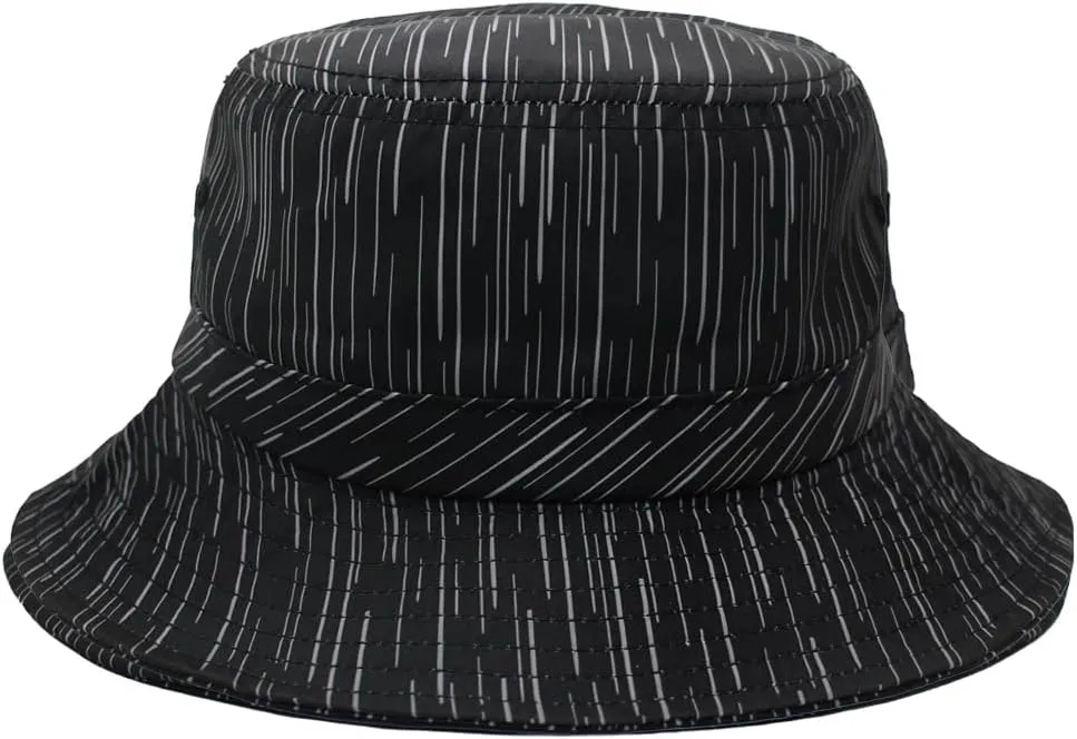 Fits Y'all Microfiber Packable Rain Pattern Bucket Hat: Stain & Water Repellent, Quick Dry, for All Genders