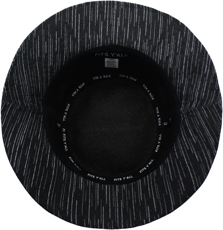Fits Y'all Microfiber Packable Rain Pattern Bucket Hat: Stain & Water Repellent, Quick Dry, for All Genders