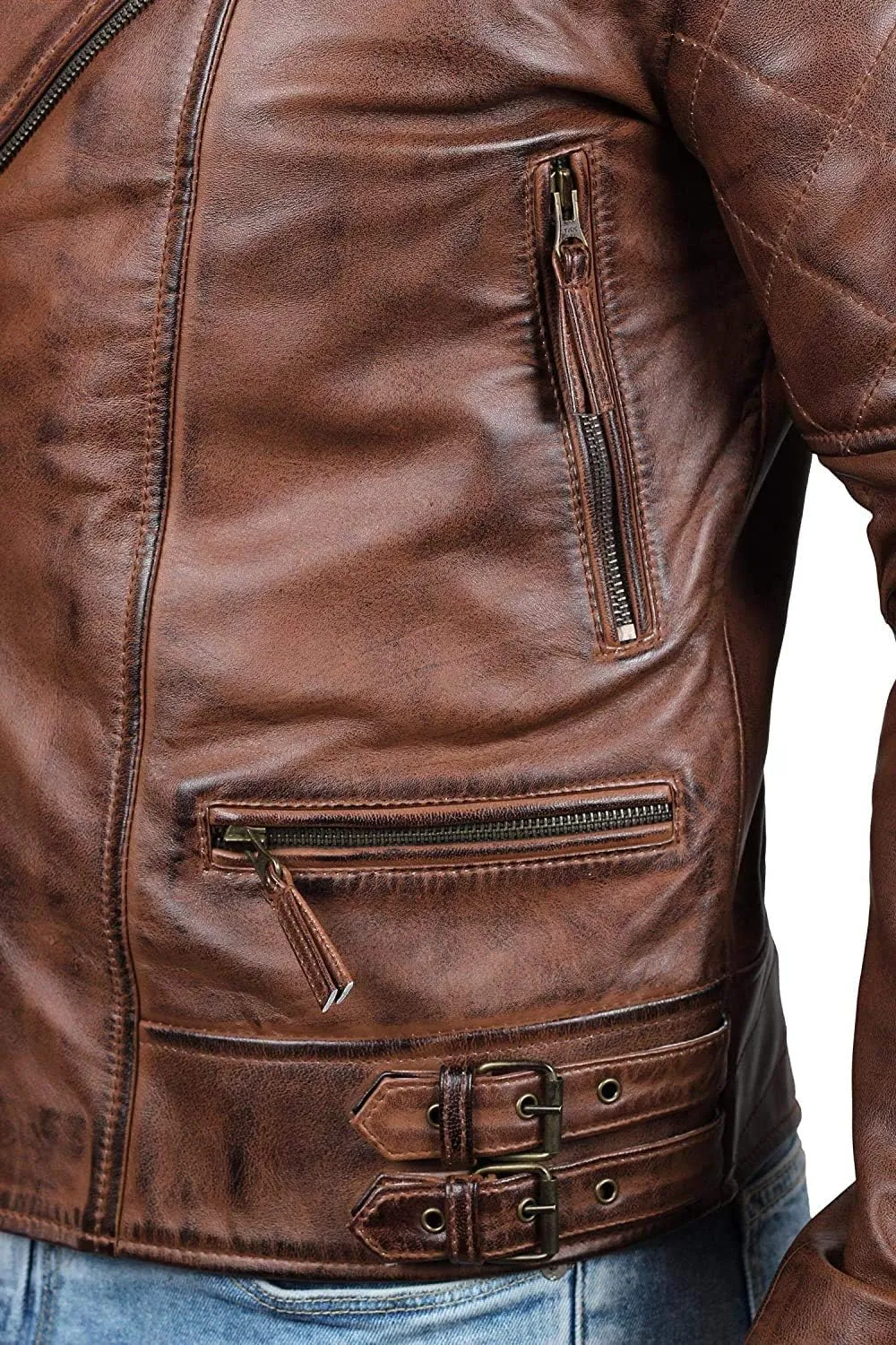 fjackets Asymmetrical Style Men's Leather Jacket - Premium Lambskin Leather Jackets Men