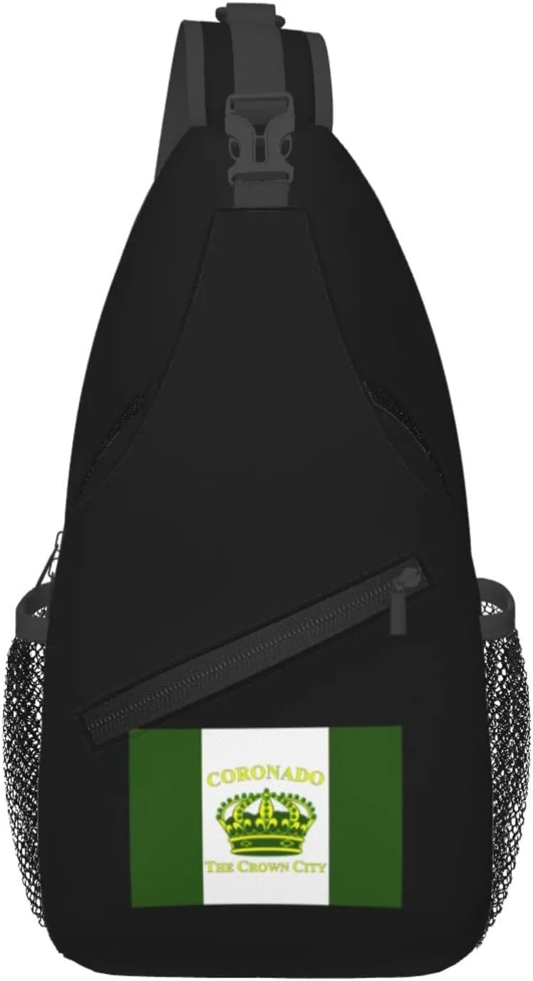Flag Of Coronado, California Crossbody Bags For Women Men Chest Backpack Gym Shoulder Bag Travel Outdoor Sports Casual Crossbody Bags