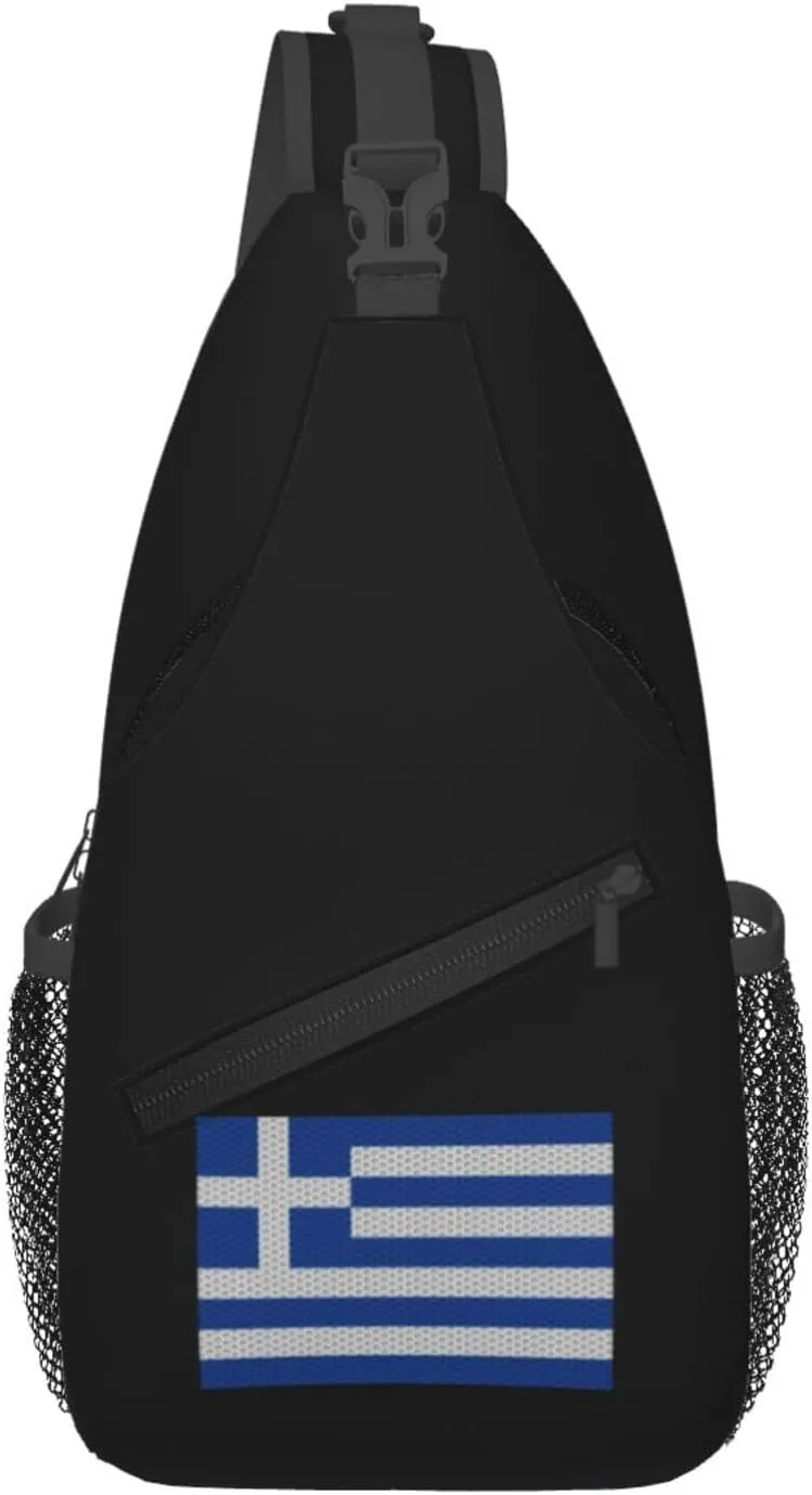 Flag Of Greece Crossbody Bags For Women Men Chest Backpack Gym Shoulder Bag Travel Outdoor Sports Casual Crossbody Bags