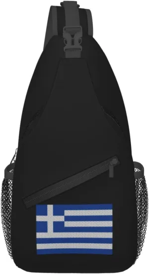 Flag Of Greece Crossbody Bags For Women Men Chest Backpack Gym Shoulder Bag Travel Outdoor Sports Casual Crossbody Bags