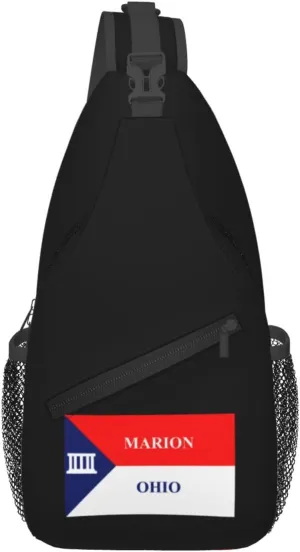 Flag Of Marion, Ohio Crossbody Bags For Women Men Chest Backpack Gym Shoulder Bag Travel Outdoor Sports Casual Crossbody Bags