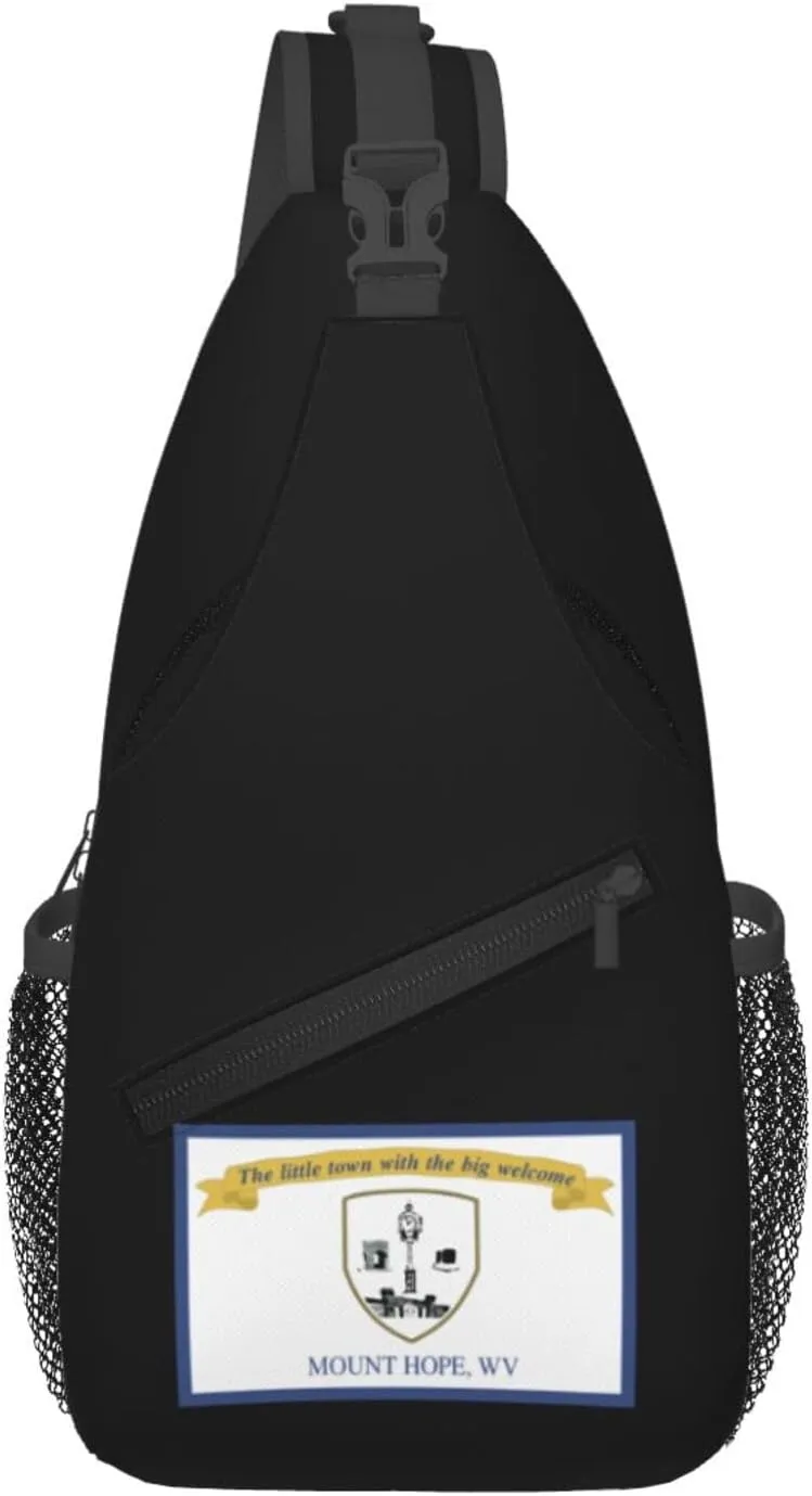 Flag Of Mount Hope, West Virginia Crossbody Bags For Women Men Chest Backpack Gym Shoulder Bag Travel Outdoor Sports Casual Crossbody Bags