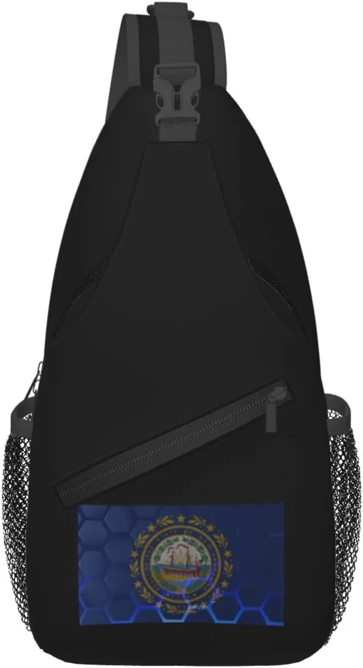 Flag Of New Hampshire Crossbody Bags For Women Men Chest Backpack Gym Shoulder Bag Travel Outdoor Sports Casual Crossbody Bags