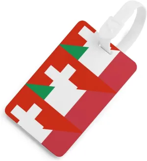 Flag of Switzerland and Italy Funny Luggage Tag Name ID Identify Suitcase Tags for Travel Bag Baggage Easy Identification